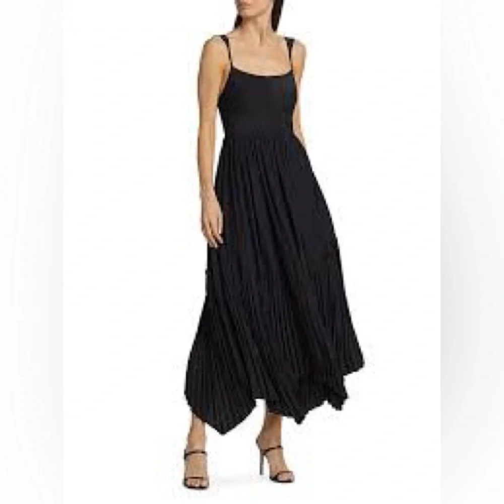 Ramy Brook Black August Pleated Maxi Dress